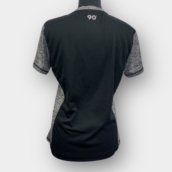 90° By Reflex Grey Black Activewear Short Sleeve Shirt Women's Small - Picture 3 of 5